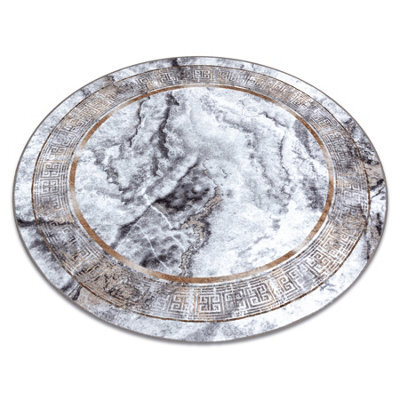RugsX Miro 51199.805 Circle Washing Carpet Marble, Greek Anti-Slip - Grey /  Circle 80 Cm - image 1