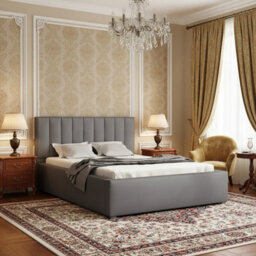 Modern Bedroom Bed Frame With Storage 180X200 Hdf And Laminated Board Metal Slatted Base 200X223X93Cm Grey - thumbnail 2