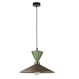 Luminosa Lighting Luminosa Amaris Dome Pendant Ceiling Light Brown, Gold, Green 1X E27 - thumbnail 1