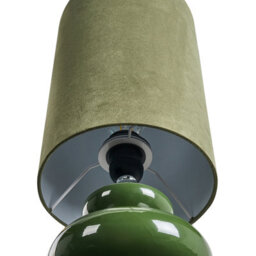 Beliani Bedside Lamp - Olive-Green Ceramic Base With Faux Suede Shade, 62Cm - thumbnail 4