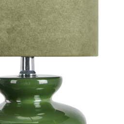 Beliani Bedside Lamp - Olive-Green Ceramic Base With Faux Suede Shade, 62Cm - thumbnail 5