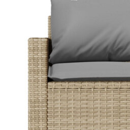 Berkfield 2 Piece Garden Dining Set With Cushions Beige Poly Rattan - thumbnail 9