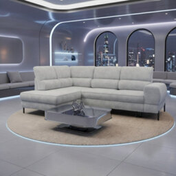 Clinton Corner Sofa Bed Contoured Ergonomic Seating With Large Bedding Storage Container And Sleep Function Grey Left - thumbnail 1