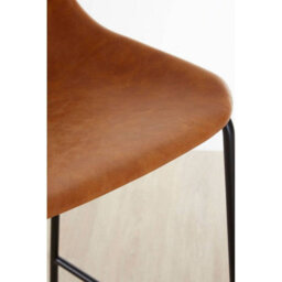 Orsina Elevated And Comfortable Camel Bar Stool With Black Legs, Sleek Kitchen Stool, Stable Contemporary Bar Stool - thumbnail 6
