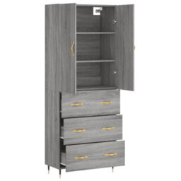 Berkfield Highboard Grey Sonoma 69.5X34X180 Cm Engineered Wood - thumbnail 4