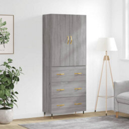 Berkfield Highboard Grey Sonoma 69.5X34X180 Cm Engineered Wood - thumbnail 1