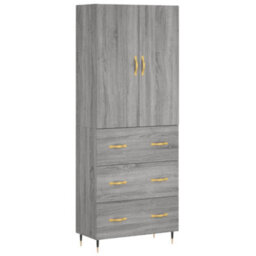 Berkfield Highboard Grey Sonoma 69.5X34X180 Cm Engineered Wood - thumbnail 2