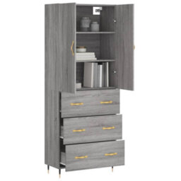 Berkfield Highboard Grey Sonoma 69.5X34X180 Cm Engineered Wood - thumbnail 3