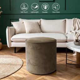 istyle mode Round Shape Velvet Bean Bag Pouffe Foot Rest - 40Cm Mink - thumbnail 5