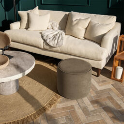istyle mode Round Shape Velvet Bean Bag Pouffe Foot Rest - 40Cm Mink - thumbnail 6