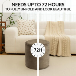 istyle mode Round Shape Velvet Bean Bag Pouffe Foot Rest - 40Cm Mink - thumbnail 4