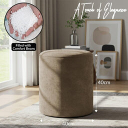 istyle mode Round Shape Velvet Bean Bag Pouffe Foot Rest - 40Cm Mink - thumbnail 3