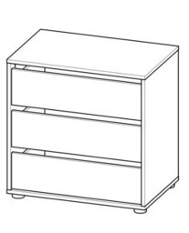 FurniComp LTD Furnicomp Dallas Universal 3 Drawers Matt White 60Cm Internal Chest Of Drawers For Wardrobes - thumbnail 7
