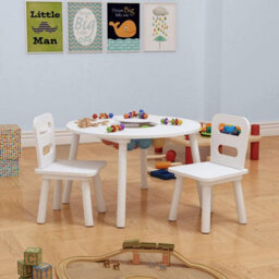 Wooden Storage Table With 2 Chairs, Kids Table And Chair Sets, Kids Children Playroom Bedroom Furniture - thumbnail 3