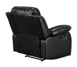 Recliner Manual Chair In Black Faux Leather - thumbnail 5