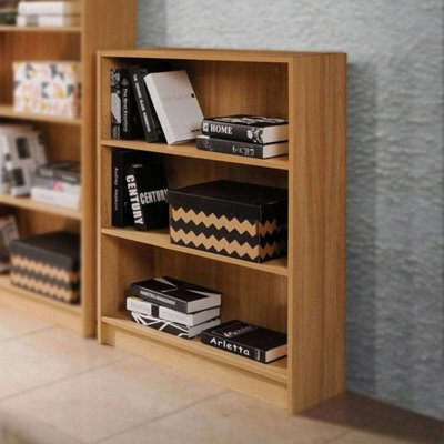 Bookcase Low Wide In Oak With Stroage For Living Room - image 1