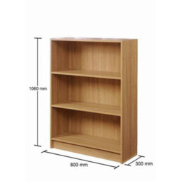 Bookcase Low Wide In Oak With Stroage For Living Room - thumbnail 2