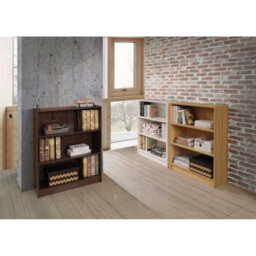 Bookcase Low Wide In Oak With Stroage For Living Room - thumbnail 3