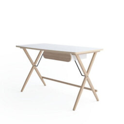 Arte Sleek White & Light Oak Desk H750mm W1350mm D670mm - Modern Design With Single Drawer - thumbnail 1
