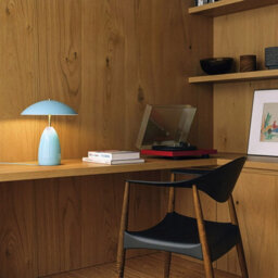 Luminosa Lighting Elstead Poppy 12V Integrated Led Rechargeable Small Table Lamp Cerulean Light Blue 3000K - thumbnail 4