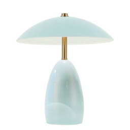 Luminosa Lighting Elstead Poppy 12V Integrated Led Rechargeable Small Table Lamp Cerulean Light Blue 3000K