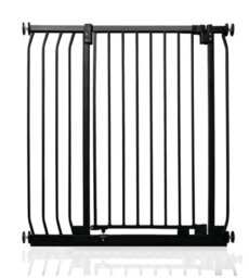 Safetots Extra Tall Elite Safety Gate, 89Cm - 98Cm, Matt Black, Extra Tall 96.8Cm In Height, Pressure Fit Stair Gate - thumbnail 1