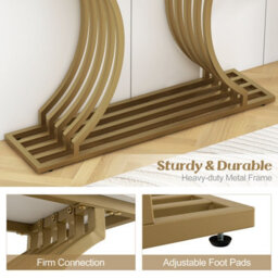 Costway 100Cm Modern Console Table Narrow Entryway Table With Faux Marble Tabletop - thumbnail 7