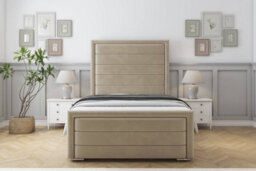 "Sloomy Ashford Almond Coniston Bed Frame With 50"" Upholstered Headboard 4' Small Double" - thumbnail 1