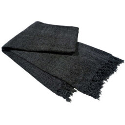 Chenille Throw With Tassels In Charcoal, 130 X 170Cm