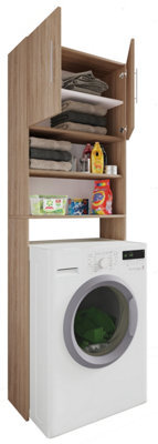 Vcm Bathroom Furniture Washing Machine Cabinet Jutas Sonoma Oak W. 64 X H. 190 X D. 25 Cm - image 1
