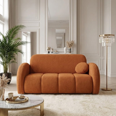 Viva Comfy Iii Upholstered Sofa Bed With Bedding Storage For Living Room Chipboard Metal Legs 152X103X85Cm Orange - image 1