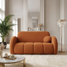Viva Comfy Iii Upholstered Sofa Bed With Bedding Storage For Living Room Chipboard Metal Legs 152X103X85Cm Orange - thumbnail 1