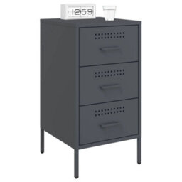 Berkfield Bedside Cabinets 2 Pcs Anthracite 36X39X68 Cm Steel - thumbnail 3