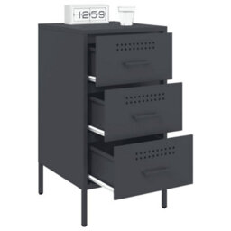 Berkfield Bedside Cabinets 2 Pcs Anthracite 36X39X68 Cm Steel - thumbnail 4