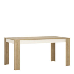 Furniture To Go Lyon Large Extending Dining Table 160/200 Cm In Riviera Oak/white High Gloss