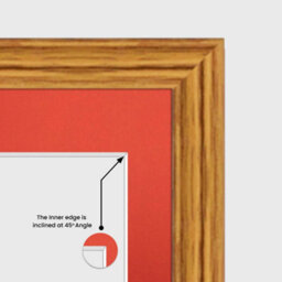 AK Frames 20X16 Oak Classic Multi Photo Frame With Poppy Red Mount - Holds 9 Apertures (2X) 7X5, (7X) 6X4 Photos - thumbnail 7