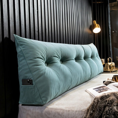Living And Home Light Lake Blue Chenille Triangle Throw Pillow For Sofa, 180Cm W X 20Cm D X 50Cm H - image 1