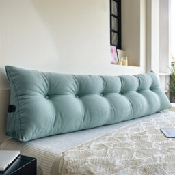 Living And Home Light Lake Blue Chenille Triangle Throw Pillow For Sofa, 180Cm W X 20Cm D X 50Cm H - thumbnail 3