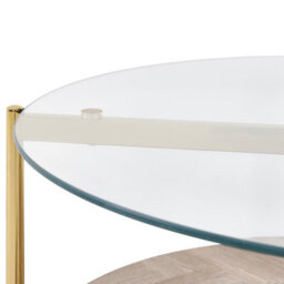 Beliani Coffee Table Lovell Tempered Glass Gold - thumbnail 4