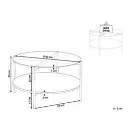 Beliani Coffee Table Lovell Tempered Glass Gold - thumbnail 3