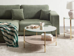 Beliani Coffee Table Lovell Tempered Glass Gold - thumbnail 2