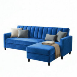 Dorel Home Celine Sto Sofabed Lshape Blue Velvet - thumbnail 6