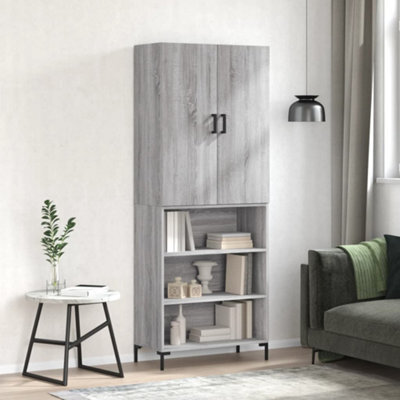Berkfield Highboard Grey Sonoma 69.5X34X180 Cm Engineered Wood - image 1