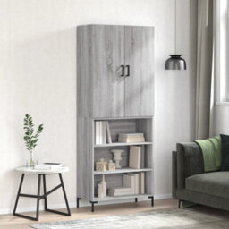 Berkfield Highboard Grey Sonoma 69.5X34X180 Cm Engineered Wood - thumbnail 1