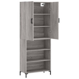 Berkfield Highboard Grey Sonoma 69.5X34X180 Cm Engineered Wood - thumbnail 4