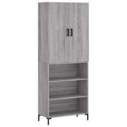 Berkfield Highboard Grey Sonoma 69.5X34X180 Cm Engineered Wood - thumbnail 2