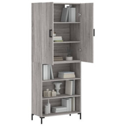 Berkfield Highboard Grey Sonoma 69.5X34X180 Cm Engineered Wood - thumbnail 3