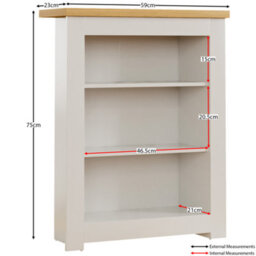 Lassic Vida Designs Arlington White 3 Tier Bookcase Freestanding Shelving Unit (H)750mm (W)600mm (D)240mm - thumbnail 2