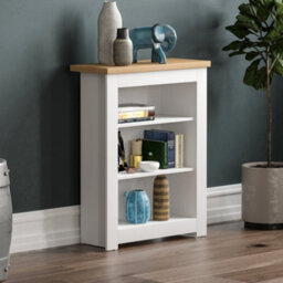 Lassic Vida Designs Arlington White 3 Tier Bookcase Freestanding Shelving Unit (H)750mm (W)600mm (D)240mm