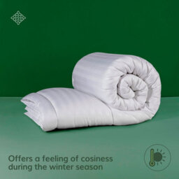 Opulent Home 15 Tog Single Winter Duvet - Extra Warm, Anti-Allergy, Breathable Striped Microfibre Quilt - thumbnail 5